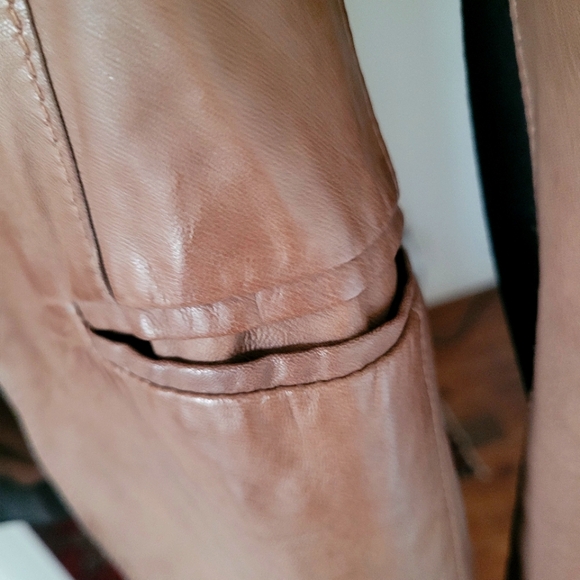 Bod & Christensen Leather Blazer with Fabric Sleeve Detail sz 2 - Picture 7 of 11